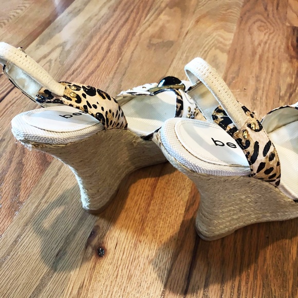SOLD!! - Bebe Leopard Platform Espadrille Wedges - Picture 5 of 6